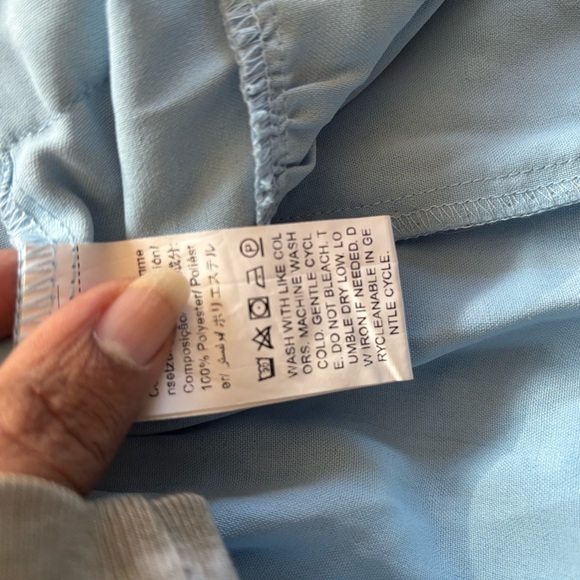 SHEIN Curve Plus Size 3X Baby Blue Ruffle Swiss Dot Flutter Sleeve Dress. - Picture 9 of 9